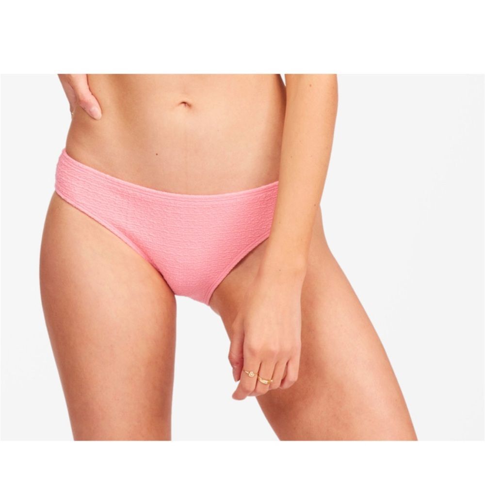 Billabong So Dazed Pink Sunset Textured Lowrider Bikini Bottoms Size Large